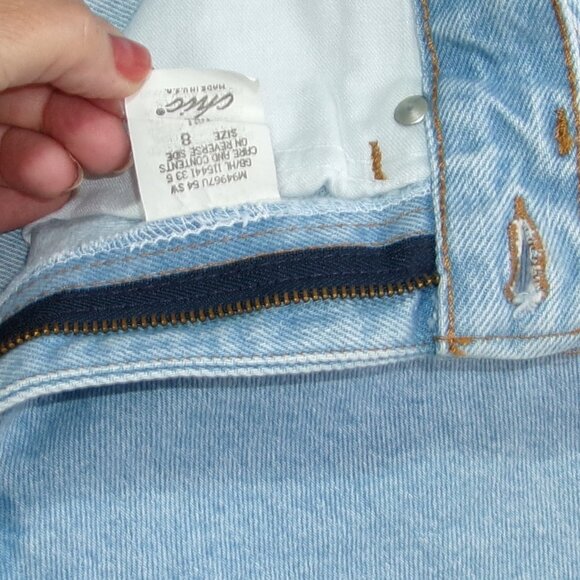 Vintage 80s Chic Jeans Light Wash Denim 5-Pocket Sz 8 Tall - Picture 5 of 7